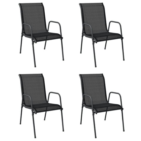 Garden Chairs 4 pcs Steel and Textilene Black