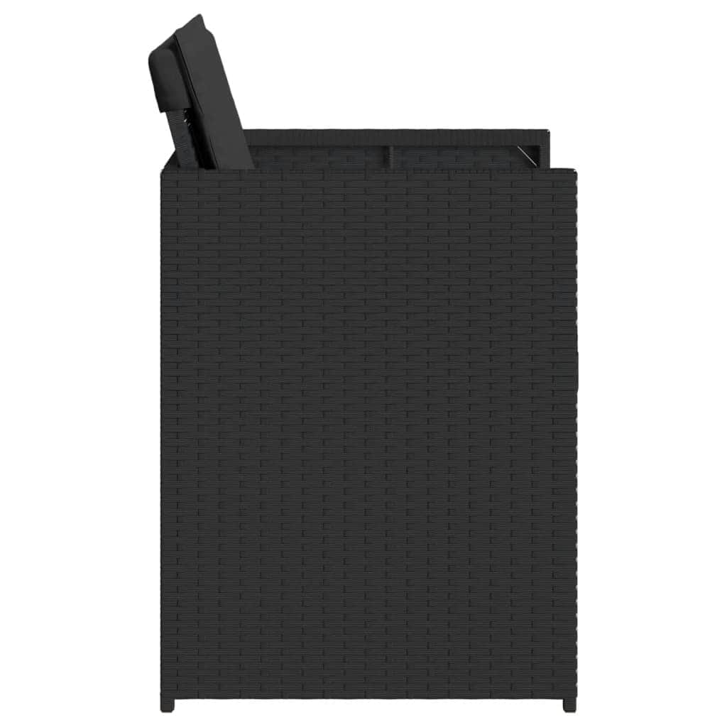 Black colour - Garden Chairs with Cushions 4 pcs Black Poly Rattan