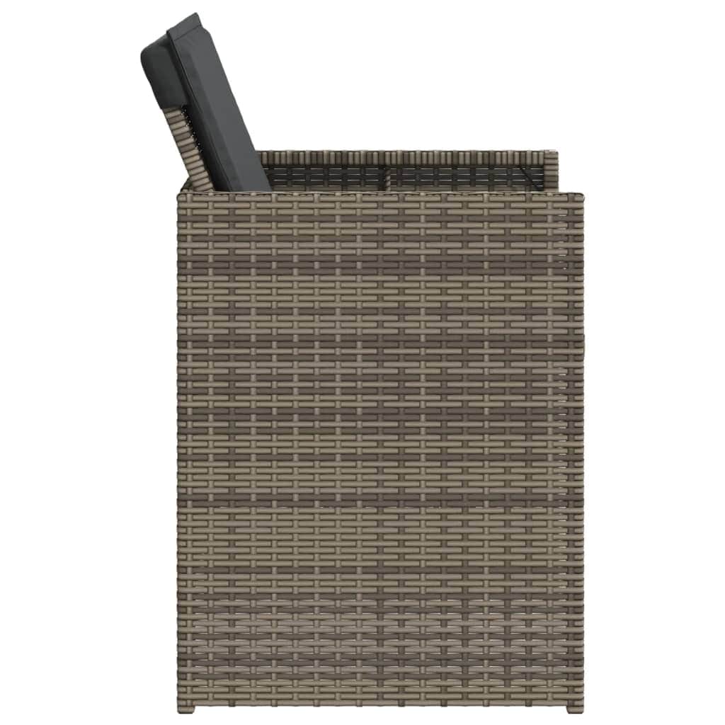Outdoor Chairs - Garden Chairs with Cushions 4 pcs Grey Poly Rattan