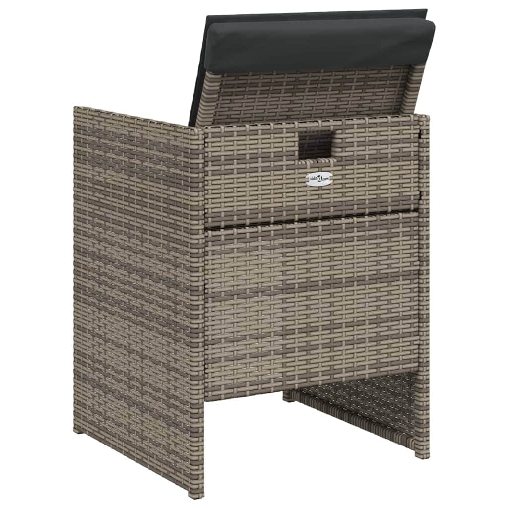 Grey colour - Garden Chairs with Cushions 4 pcs Grey Poly Rattan