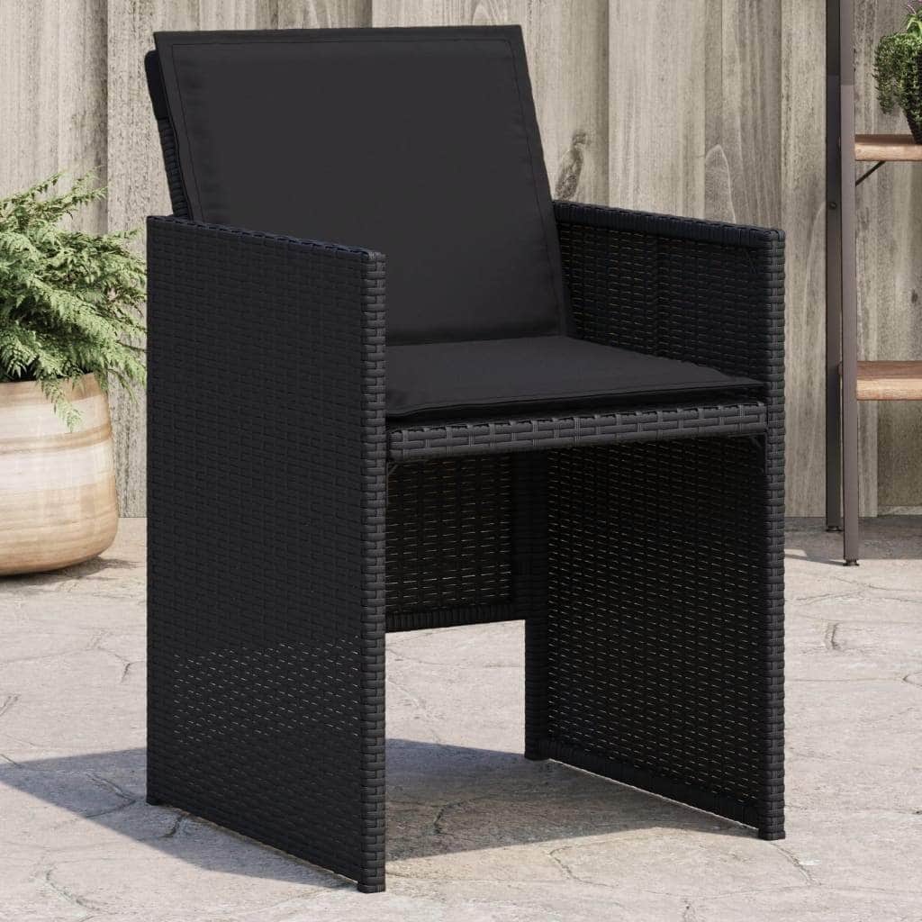 Garden Chairs with Cushions 4 pcs Grey Poly Rattan, 4 Pcs