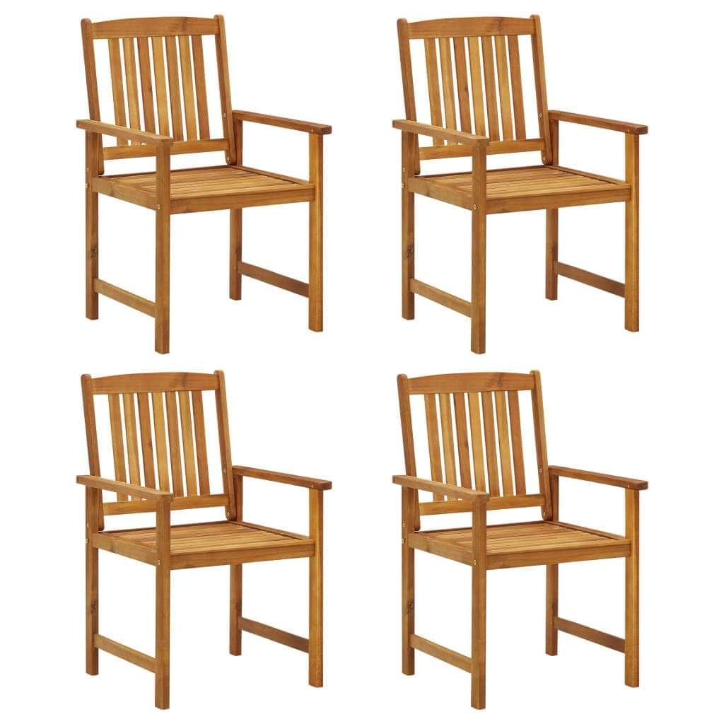 4 Pcs - Garden Chairs with Cushions 4 pcs Solid Acacia Wood