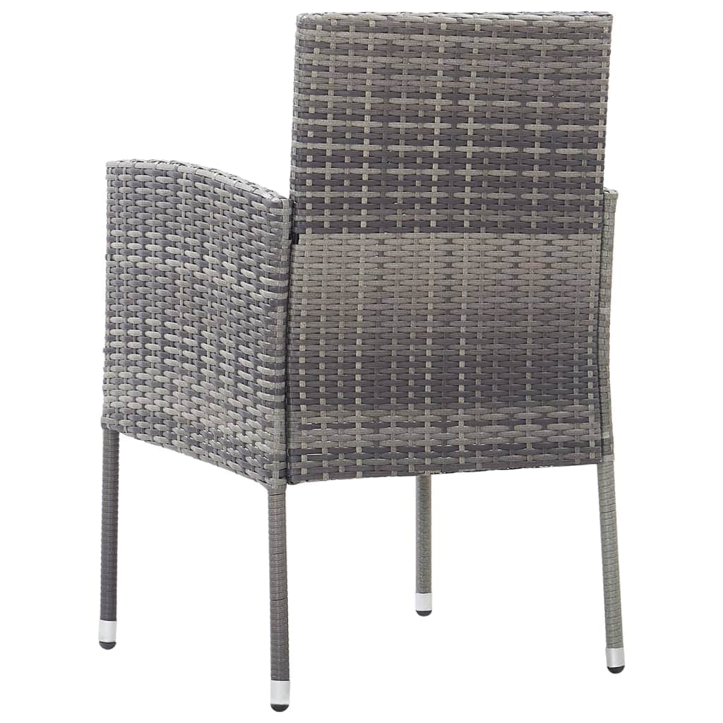 Garden Chairs with Dark Grey Cushions 4 pcs Grey
