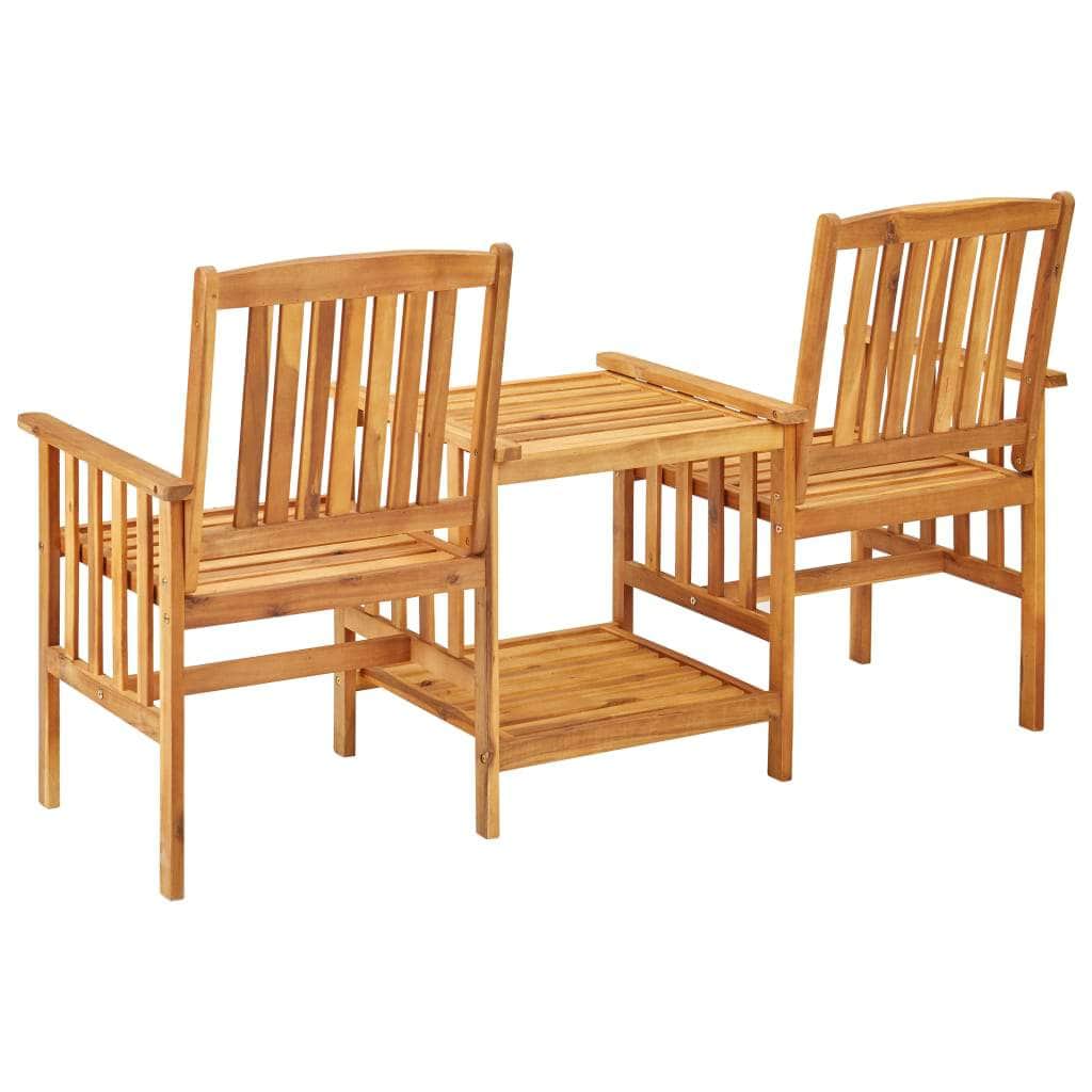 Garden Chairs with Tea Table  Solid Acacia Wood
