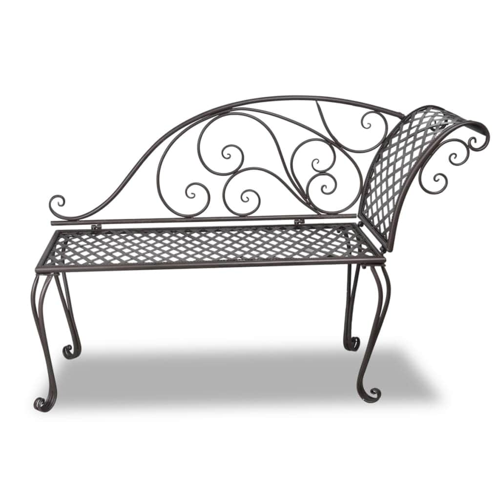 Garden Chaise Lounge 128 cm Steel Antique Brown - Simple deals