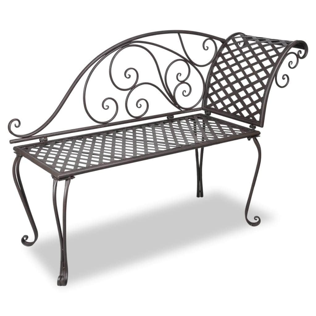 Garden Chaise Lounge 128 cm Steel Antique Brown - Simple deals