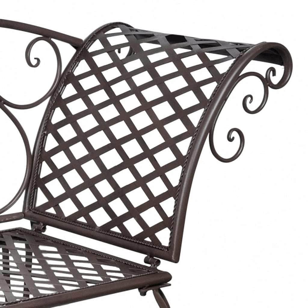 Garden Chaise Lounge 128 cm Steel Antique Brown - Simple deals
