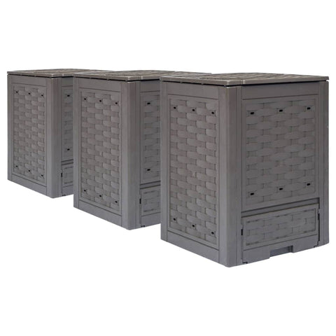 Garden Composters 3 pcs Brown 900 L
