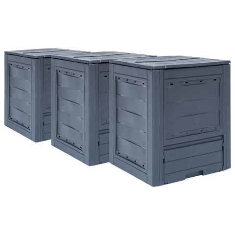 Garden Composters 3 pcs Grey 780 L