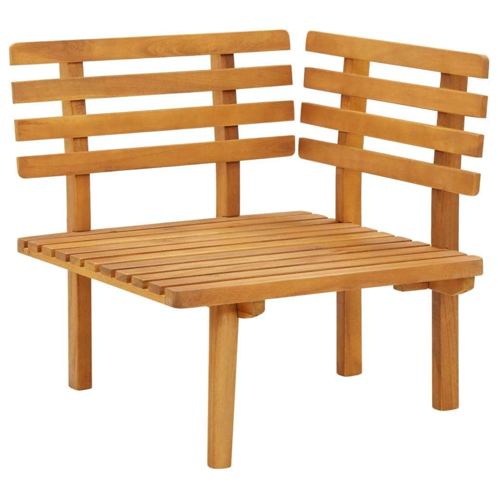 Garden Corner Sofa with Cushions Solid Acacia Wood | Acacia finish