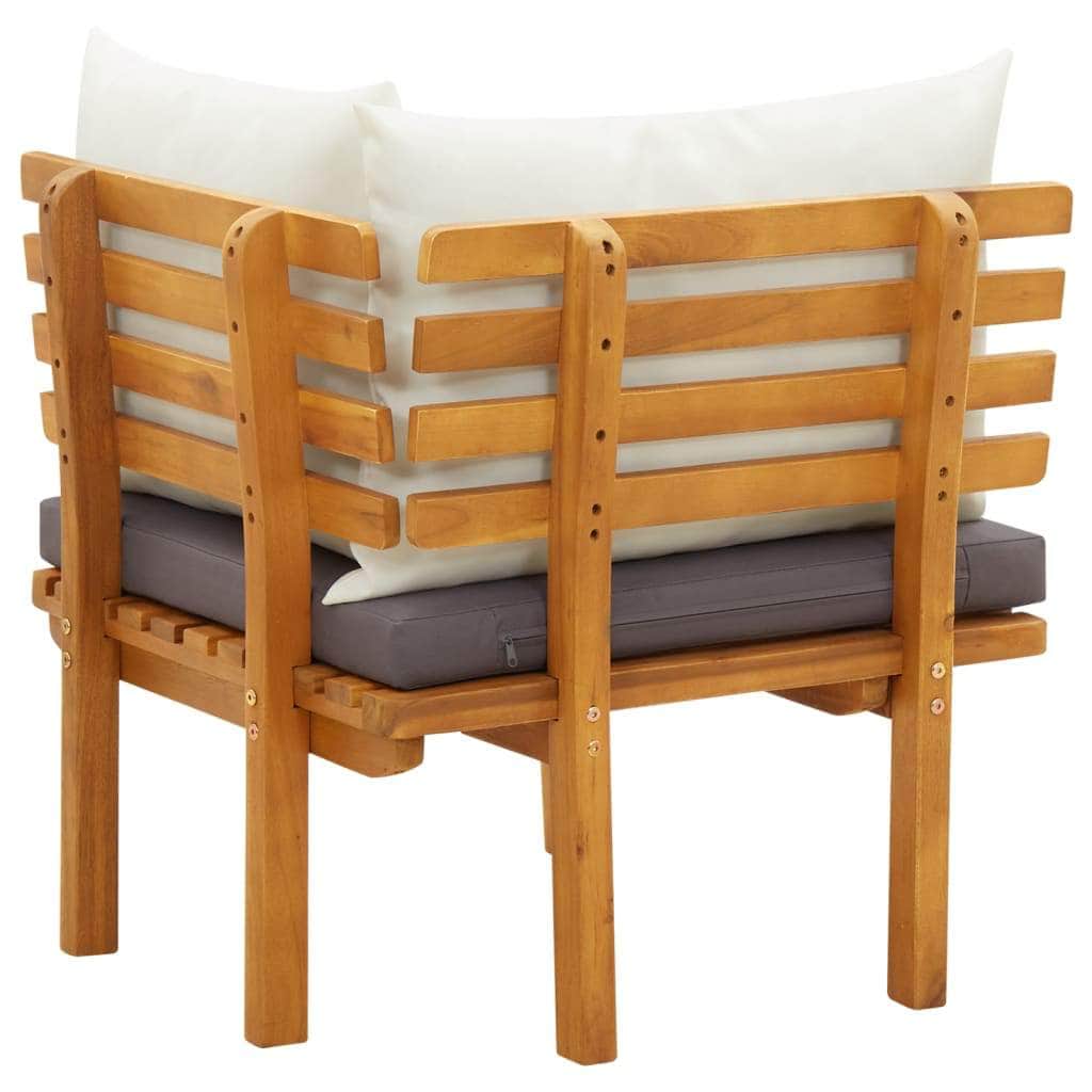 Garden Corner Sofa with Cushions Solid Acacia Wood | Outdoor Sectional Sofa Units