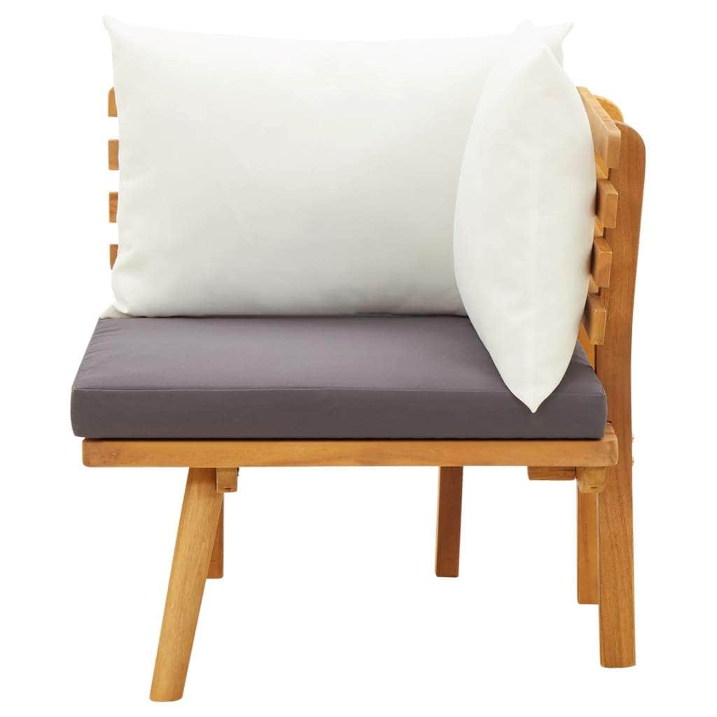 Outdoor Sectional Sofa Units - Garden Corner Sofa with Cushions Solid Acacia Wood