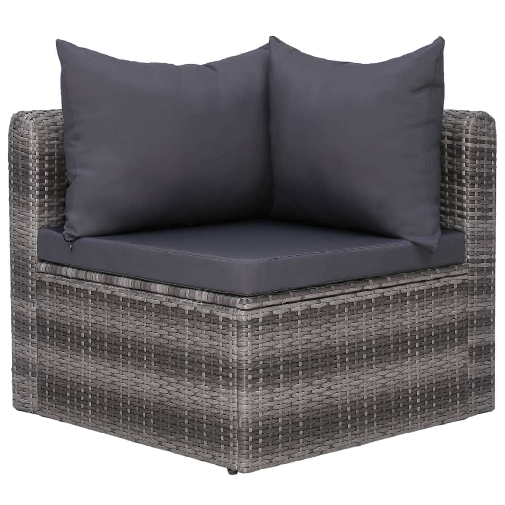 Garden Corner Sofas 2 pcs Grey Poly Rattan
