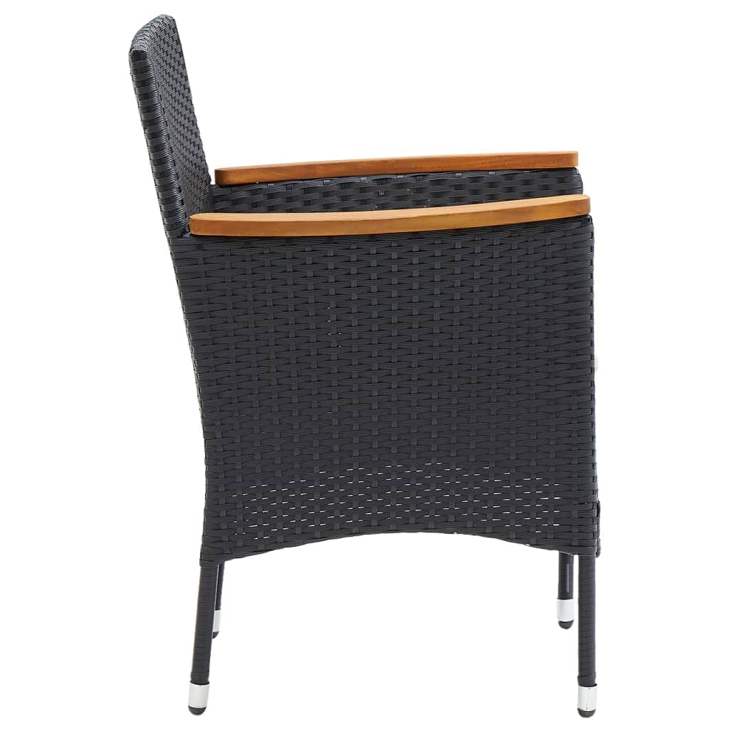 Rattan finish - Garden Dining Chairs 4 pcs Poly Rattan