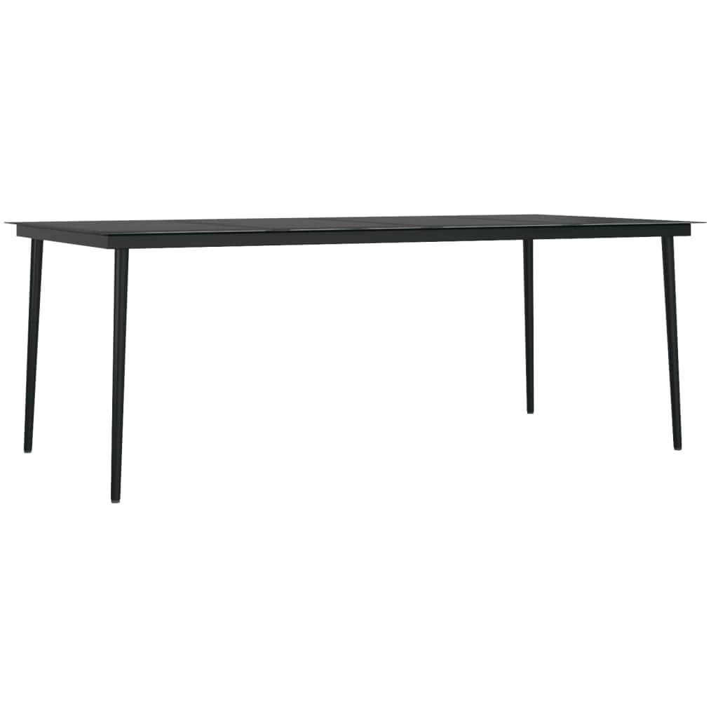 Black colour - Garden Dining Table Black Steel and Glass