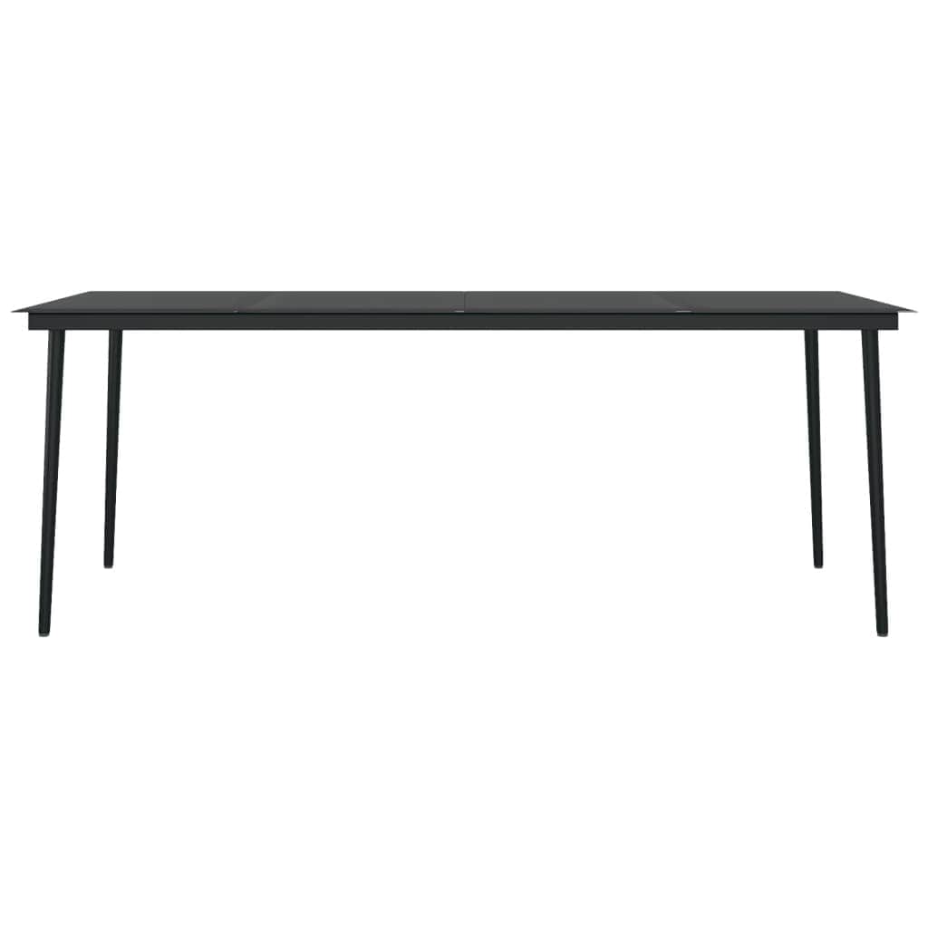 Garden Dining Table Black Steel and Glass | Steel finish