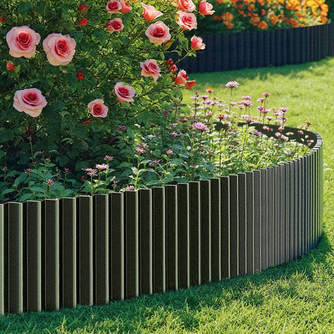 Garden Edging 10mx30cm Lawn Edge Border Fence Steel Black