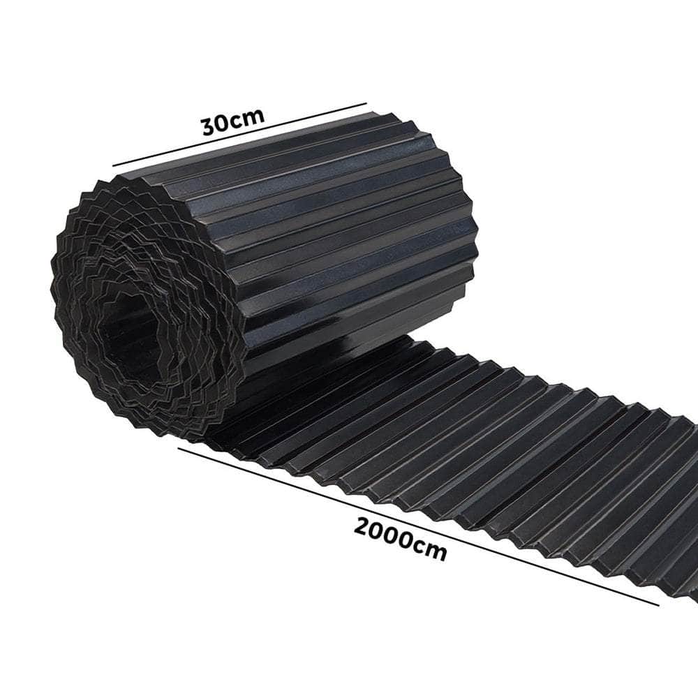 Garden Edging 10mx30cm Lawn Edge Border Fence Steel Black