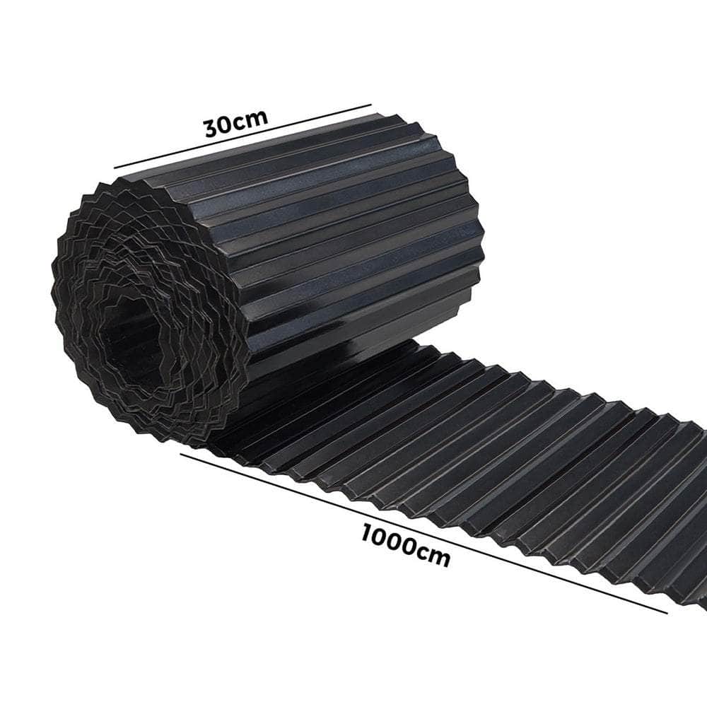 Garden Edging 10mx30cm Lawn Edge Border Fence Steel Black