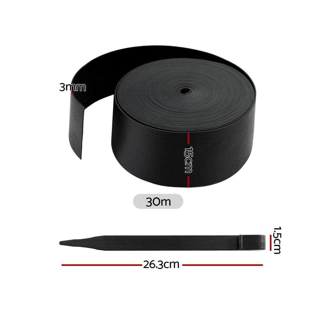Garden Edging 15Cm X 10M Border Support Landscape Edge Black | Black colour