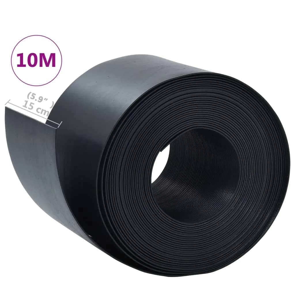 Garden Edging Black 10 m 15 cm PE