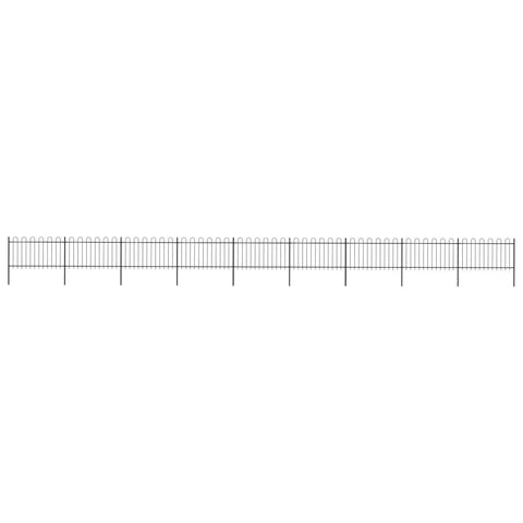 Garden Fence Durable with Hoop Top Steel Black