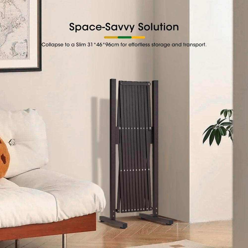 Garden Fence Gate Expandable Barrier Indoor Outdoor Brown