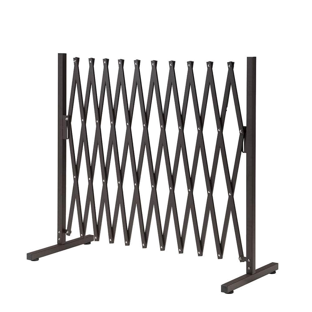 Garden Fence Gate Expandable Barrier Indoor Outdoor Brown