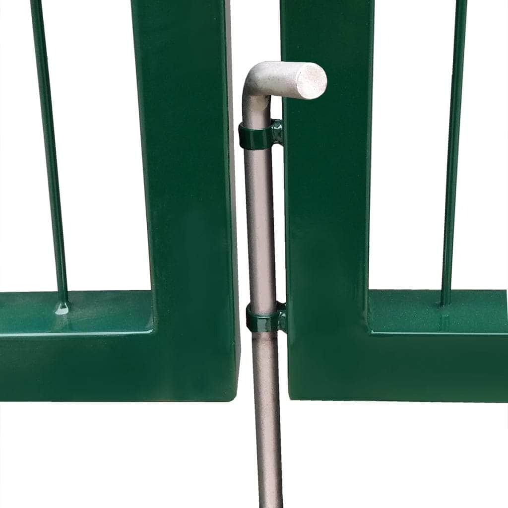 Garden Fence Gate with Posts Steel Green S