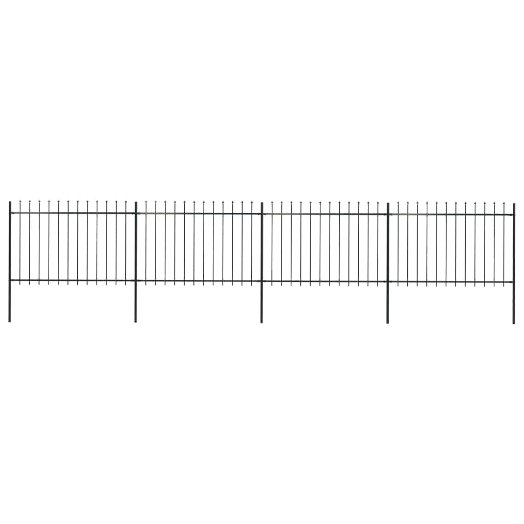 Garden Fence Home with Spear Top Steel Study Black