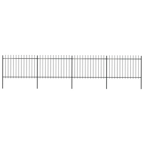 Garden Fence Home with Spear Top Steel Study Black