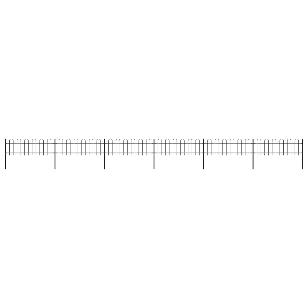 Garden Fence Hoop Top Steel Black