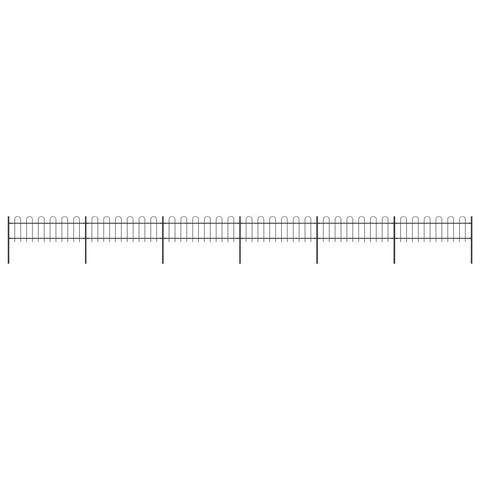 Garden Fence Hoop Top Steel Black