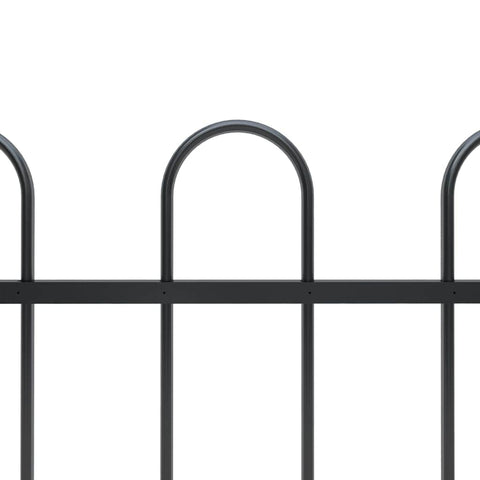 Garden Fence Hoop Top Steel Black