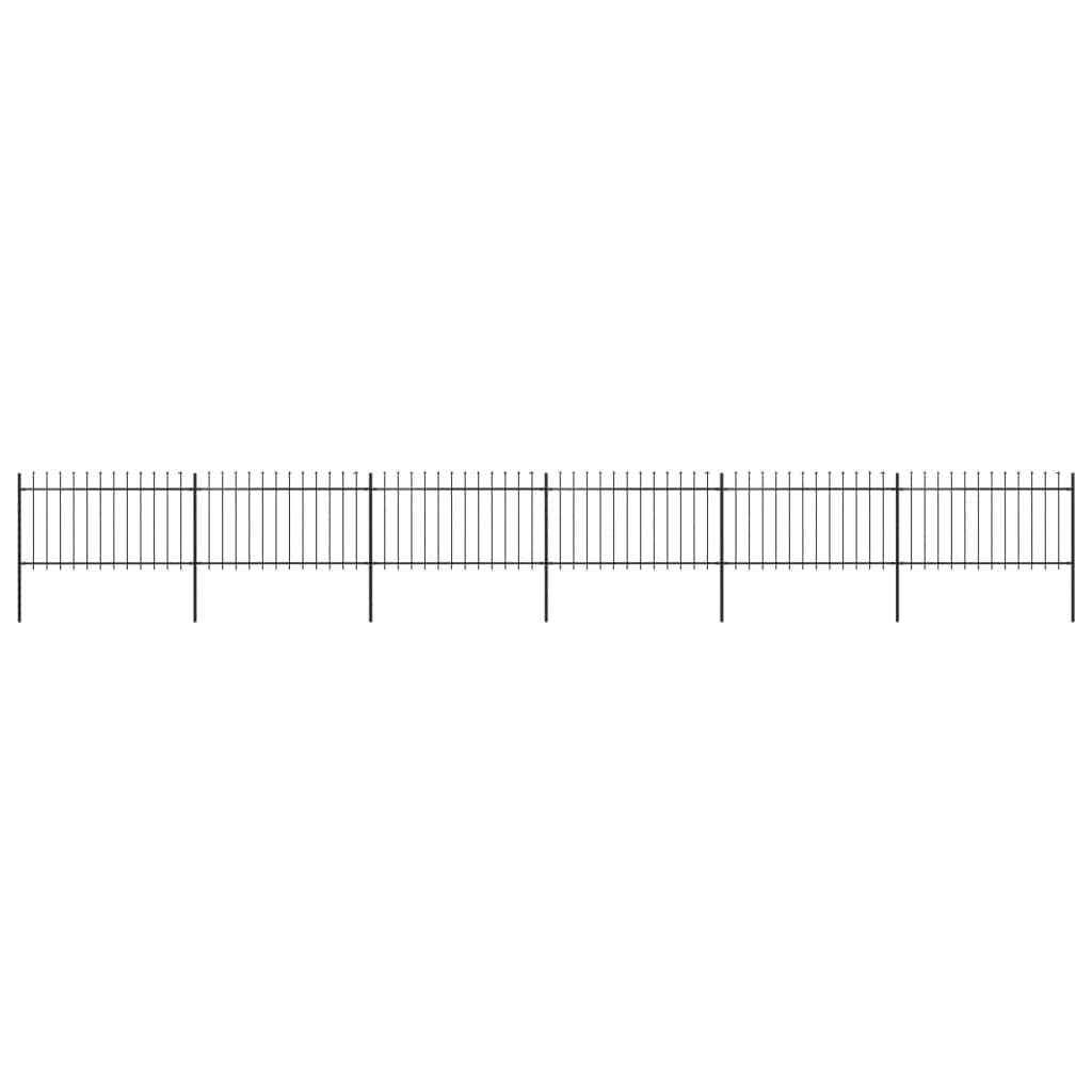 Garden Fence Outdoor Spear Top Steel Black
