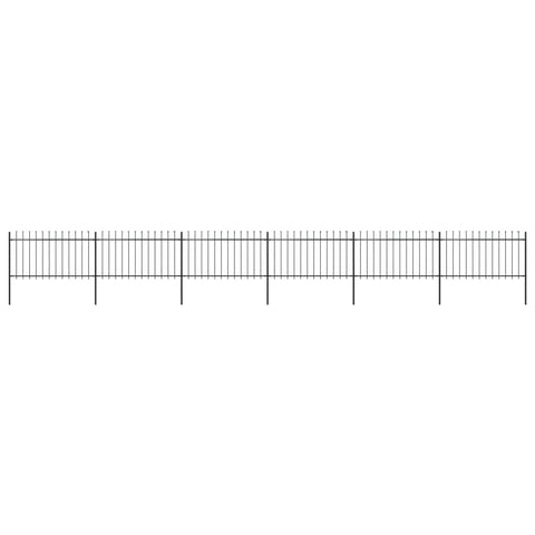 Garden Fence Outdoor Spear Top Steel Black