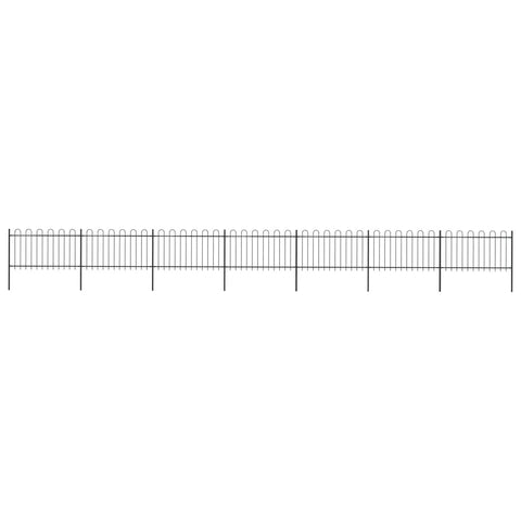 Garden Fence Outdoor with Hoop Top Steel ,Black