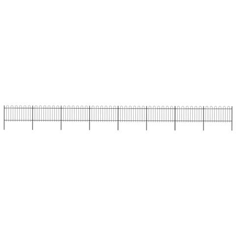 Garden Fence Outdoor with Hoop Top Steel,Black