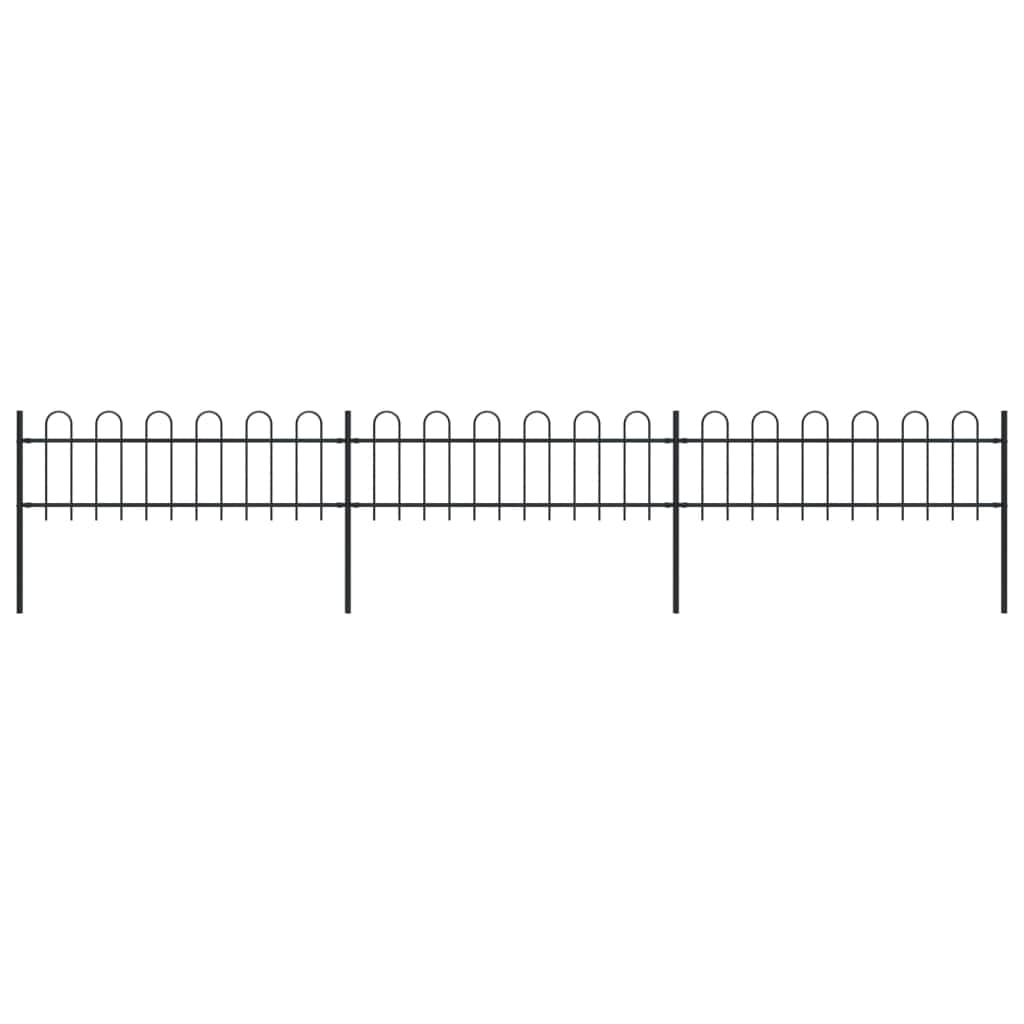Garden Fence Outdoor with Hoop Top Steel - Black - Simple deals
