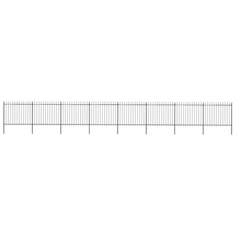 Garden Fence Outdoor with Spear Top Steel ,Black