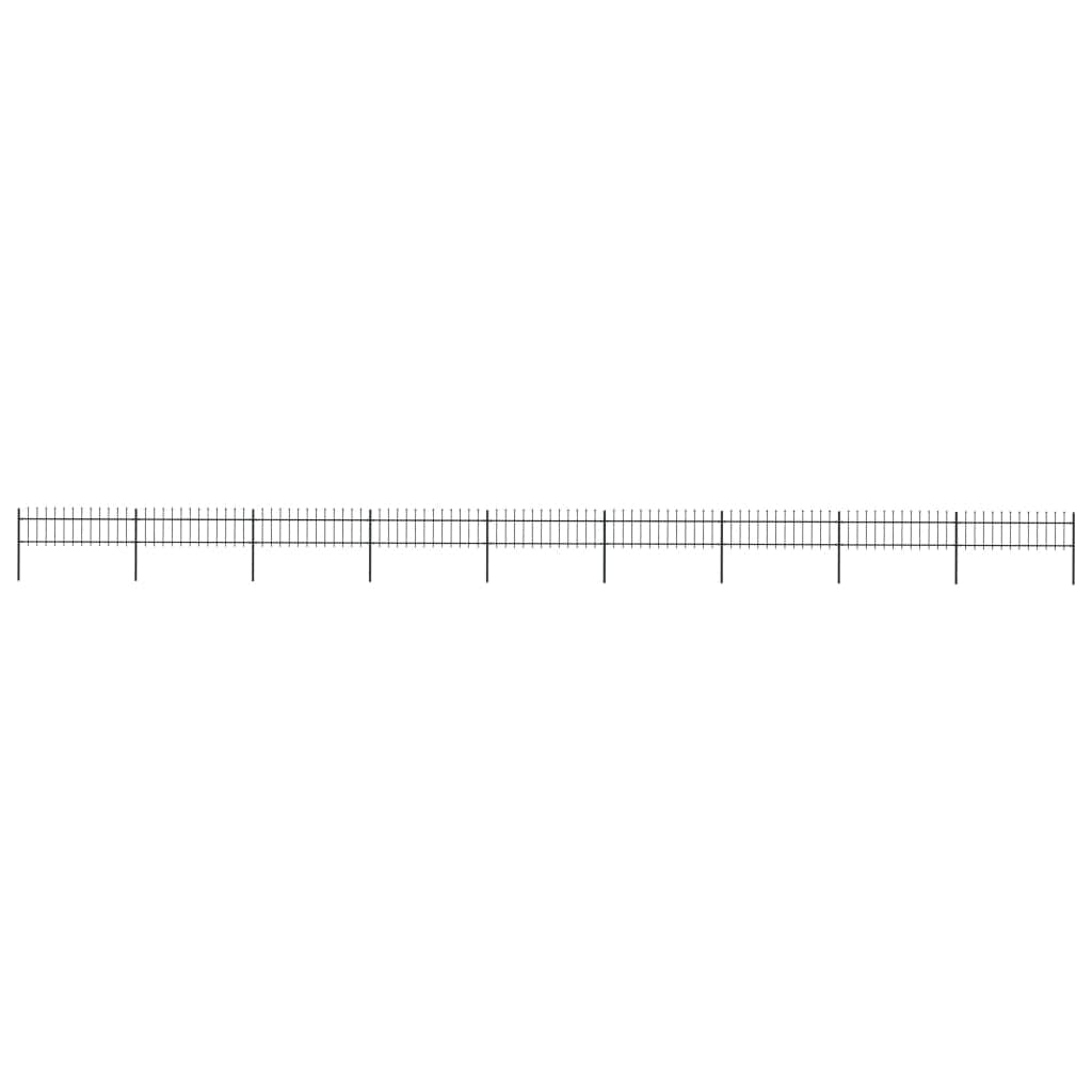 Garden Fence Secuirty with Spear Top Steel Black