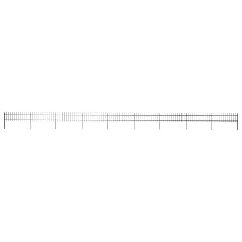 Garden Fence Secuirty with Spear Top Steel Black
