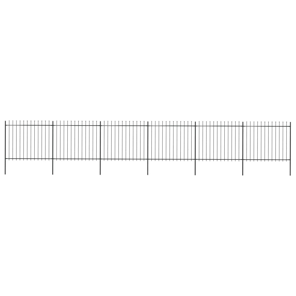 Garden Fence Spear Top Steel Black