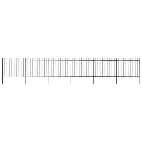 Garden Fence Spear Top Steel Black