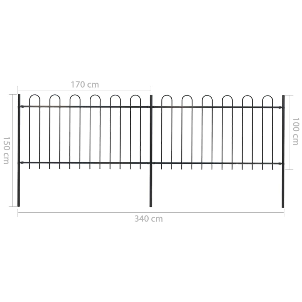 Garden Fence with Hoop Top Steel - Simple deals