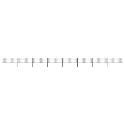Garden Fence with Hoop Top Steel ,Black