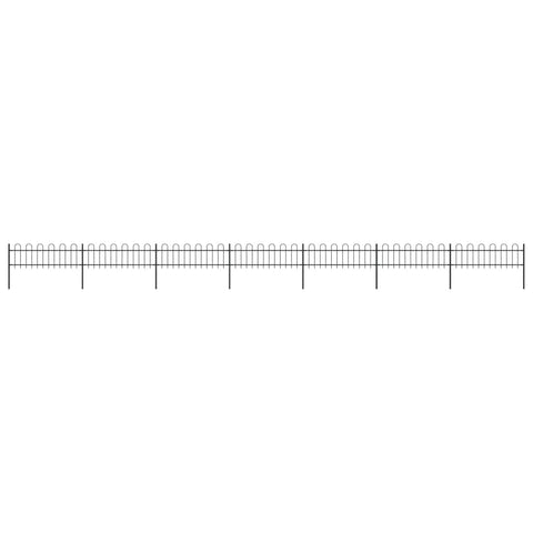Garden Fence with Hoop Top Steel -Black