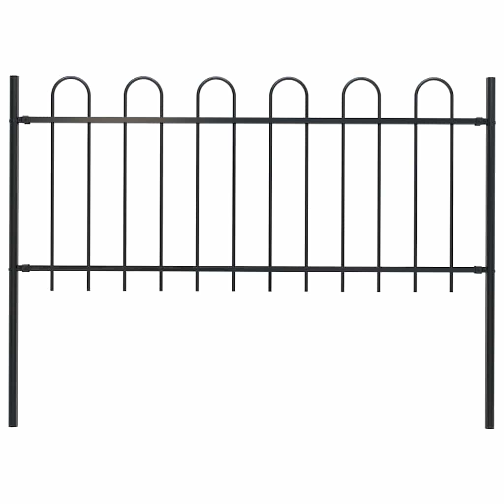 Garden Fence with Hoop Top Steel /Black