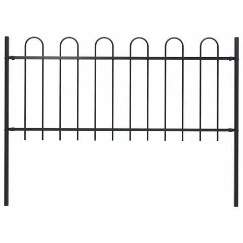 Garden Fence with Hoop Top Steel /Black