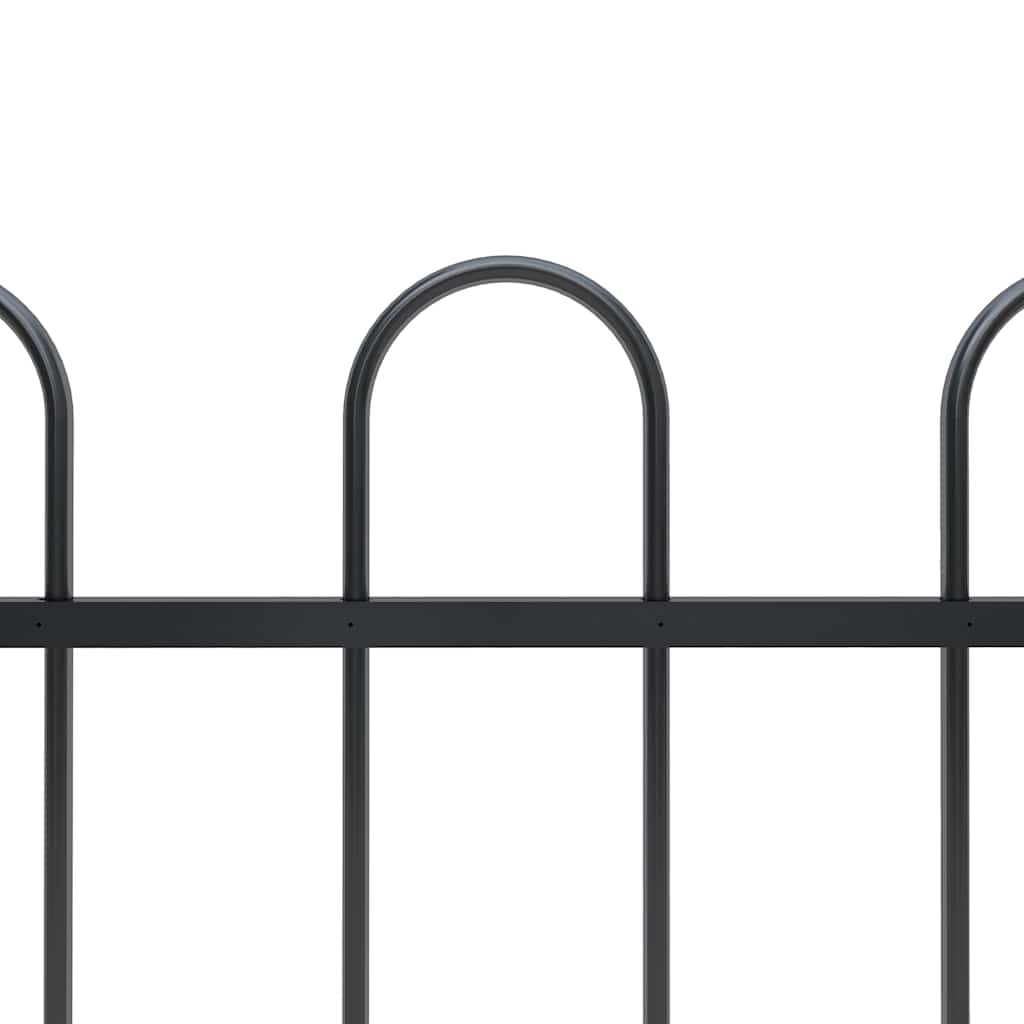 Garden Fence with Hoop Top Steel [Black]